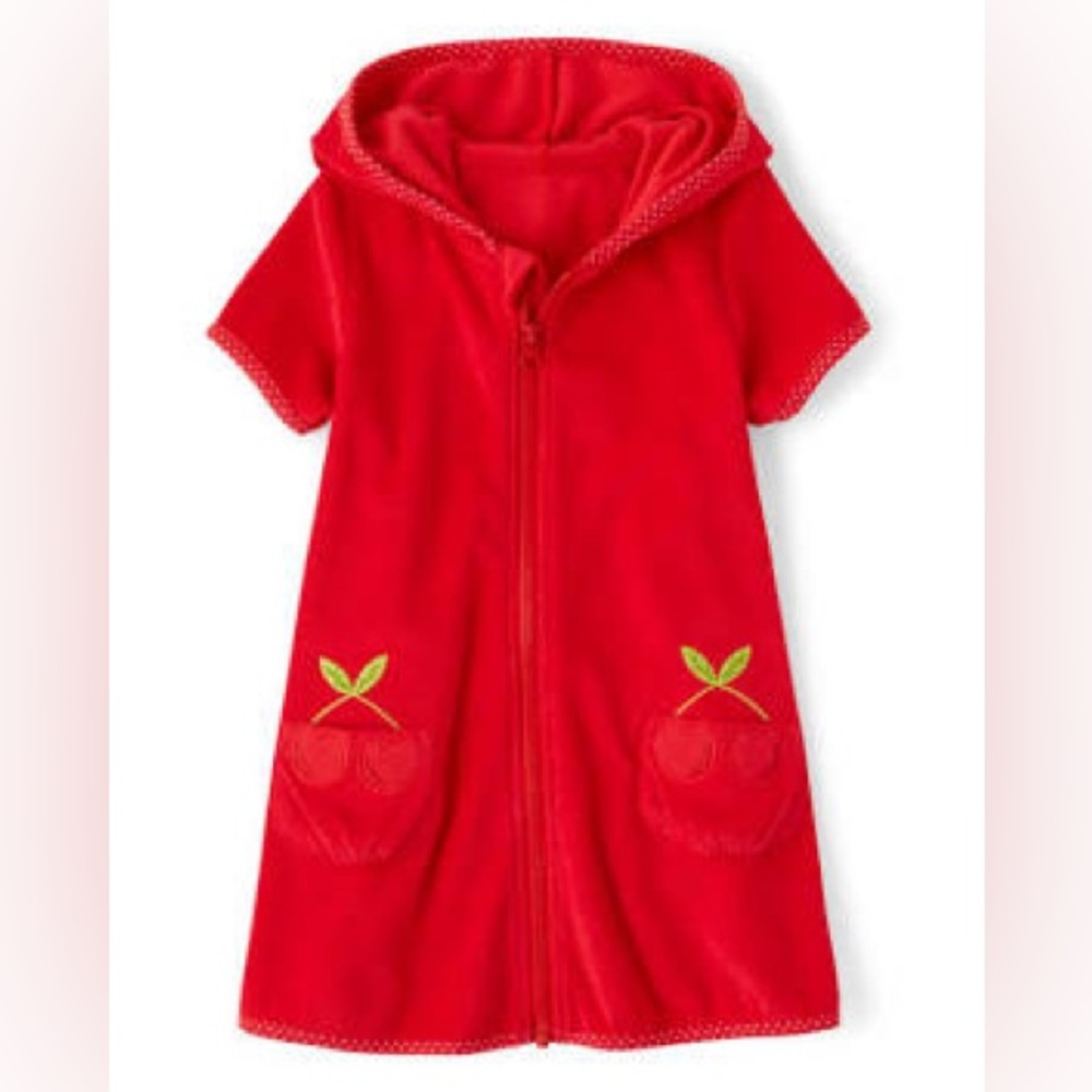 Gymboree Red Cherries Hoodie Swim Cover